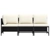 vidaXL Garden Sofa Set Black PE rattan, steel, 100% polyester Medium