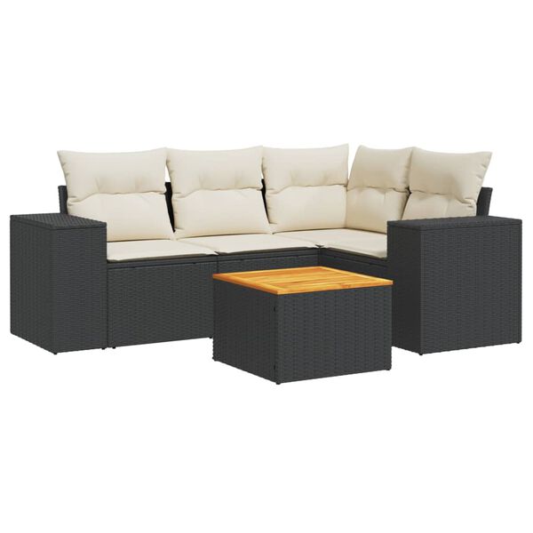 vidaXL Garden Sofa Set Black