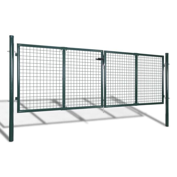 vidaXL Fence Gate Steel 118.1x49.2" Green