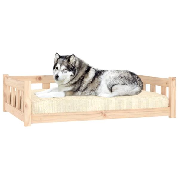 vidaXL Dog Bed Natural Pine Solid Pine Wood Large Durable Dog Bed
