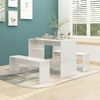 vidaXL Dining Set High gloss white Engineered wood Standard Size Durable