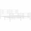 vidaXL Bed Frame White Steel Super King Bed Frame Rectangular