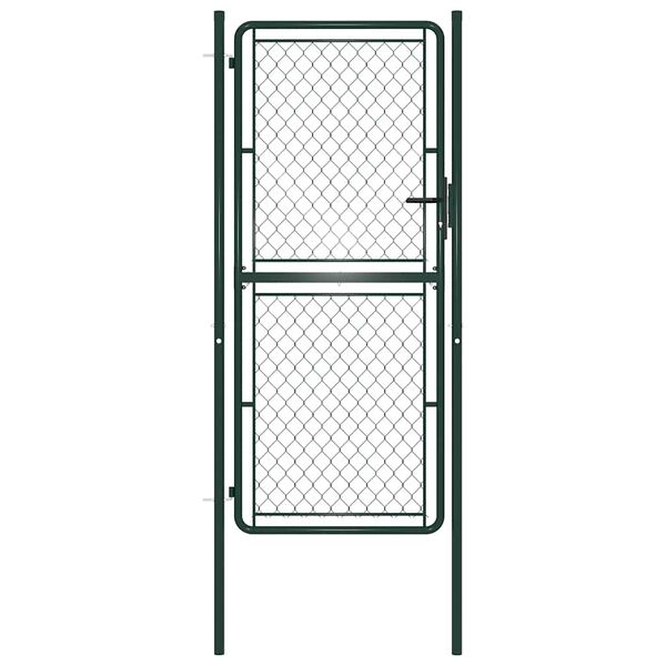 vidaXL Garden Gate Steel 39.4x78.7" Green