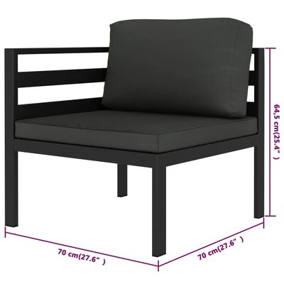 vidaXL 8 Piece Patio Lounge Set with Cushions Aluminum Anthracite