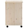 vidaXL Laundry Basket with Wheels "RANA" 17.7x17.7x25.2" Solid Wood Pine