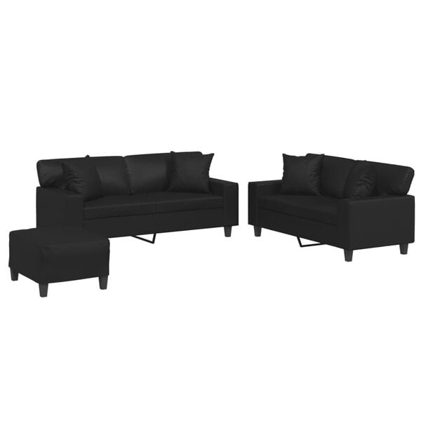 vidaXL Sofa Set Black