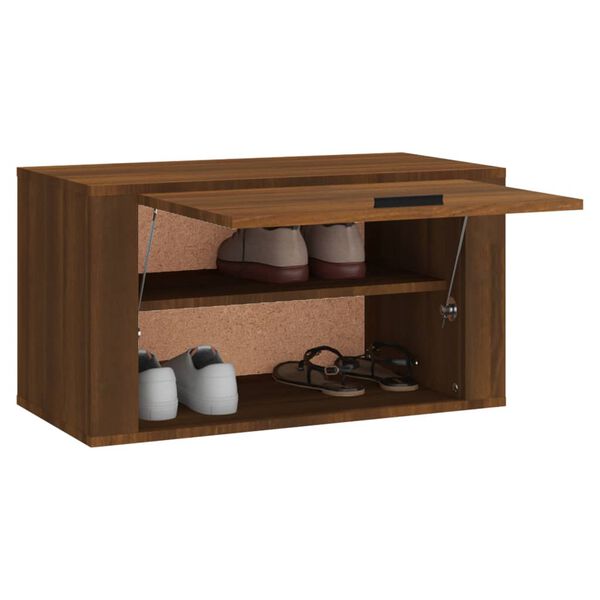 vidaXL Wall-mounted Shoe Cabinet Brown Oak Engineered wood Medium