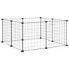 vidaXL Pet Cage Black Powder-Coated Steel Adjustable, DIY design Durable