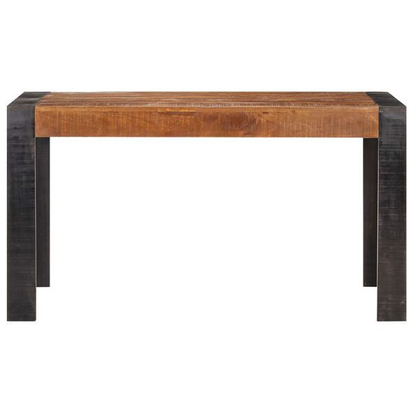 vidaXL Dining Table Natural wood tone and black Solid rough mango wood