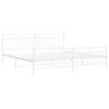 vidaXL Bed Frame White Powder-coated steel Full Bed Frame Rectangular