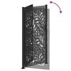 vidaXL Garden Gate Black 39.4x78.7" Steel Wave  Design