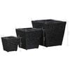 vidaXL Raised Bed Set of 3 Black Water hyacinth, steel frame Various