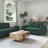 vidaXL Sofa 2 pcs Green Linen-blend Fabric