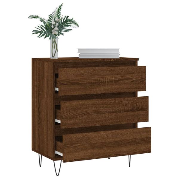 vidaXL Sideboard Brown Oak Engineered Wood 23.6 in x 13.8 in x 27.6 in