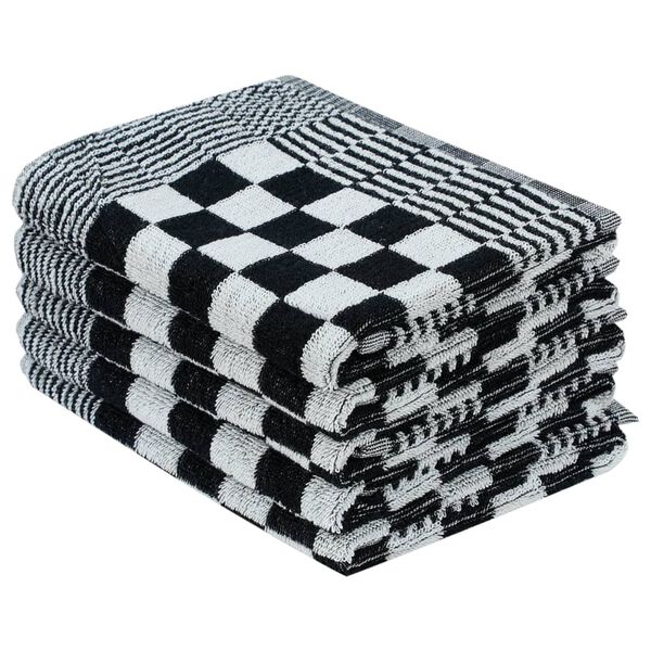 vidaXL Towel Set Set of 50 Black and White 100% Cotton Various Sizes