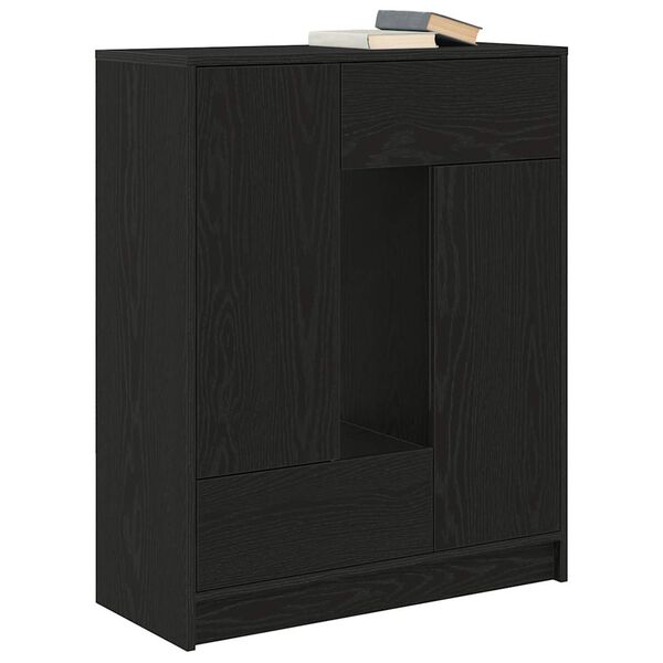 vidaXL Sideboard Black Oak Engineered Wood Medium Sideboard