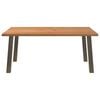 vidaXL Dining Table Light brown Solid oak wood, Powder-coated steel Large