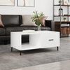 vidaXL Coffee Table White Engineered wood, Iron Medium Coffee Table