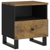 vidaXL Bedside Cabinet Honey Brown and Black Solid mango wood Compact