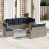 vidaXL 8 Piece Garden Sofa Set with Cushions Grey Poly Rattan
