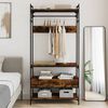 vidaXL Wardrobe Smoked oak Engineered wood, metal Compact