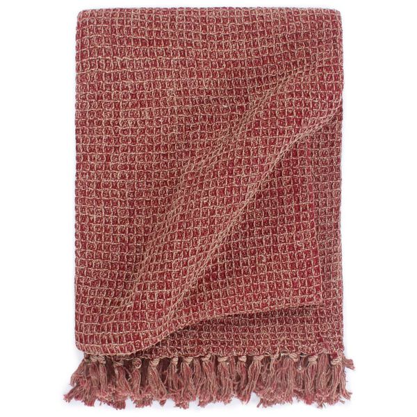 vidaXL Throw Burgundy 100% cotton 63x82.7 in Cotton Throw Rectangular