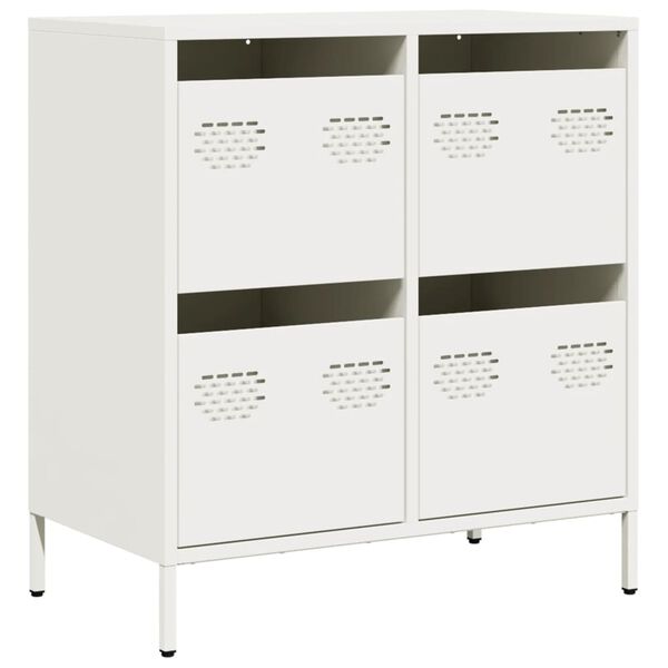 vidaXL Sideboard White Cold-rolled Steel Medium Sideboard Rectangular