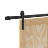 vidaXL Sliding Door Natural and Black 32.68 x 79.53 in Solid Pine Wood