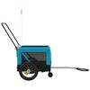 vidaXL Pet Bike Trailer Blue and Black Iron, Oxford fabric, PVC