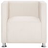 vidaXL Armchairs Cream Polyester upholstery, Wooden frame, Chrome legs