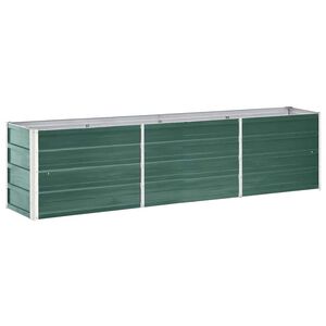 vidaXL Raised Bed Green Galvanized steel Large Raised Bed Rectangular