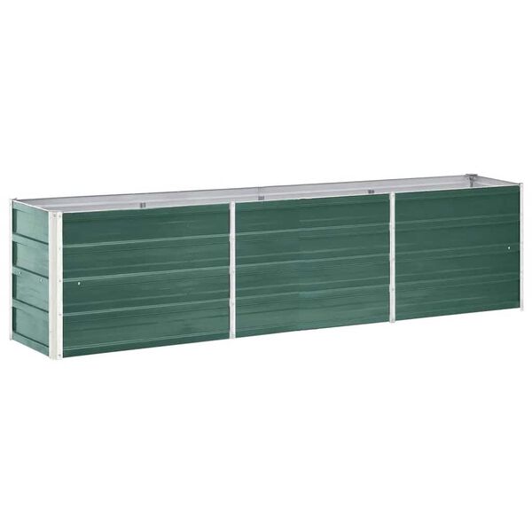 vidaXL Raised Bed Green Galvanized steel Large Raised Bed Rectangular