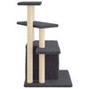 vidaXL Cat Tree Dark Grey Engineered Wood, Plush, Sisal Medium Cat Tree