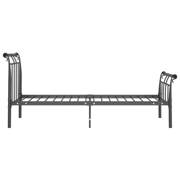 vidaXL Bed Frame Black Powder-coated metal Twin Durable Bed Frame
