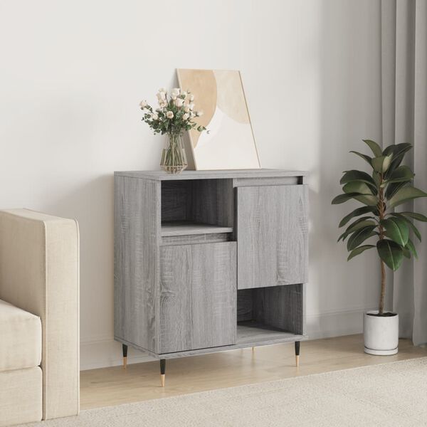 vidaXL Sideboard Gray Sonoma Engineered wood Medium Storage Sideboard