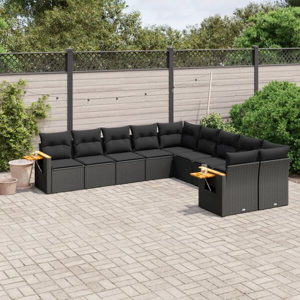 vidaXL Garden Sofa Set Black
