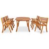 vidaXL 7 Piece Garden Dining Set 79.1" x 39.4" Solid Acacia Wood