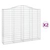 vidaXL Arched Gabion Baskets 2 pcs 78.7x11.8x160/180" Galvanised Iron