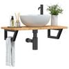 vidaXL Basin Shelf Wall Mounted Steel and Solid Wood Oak
