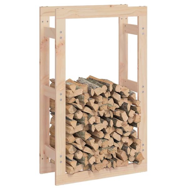  vidaXL Firewood Rack 23.6x9.8x39.4" Solid Wood Pine