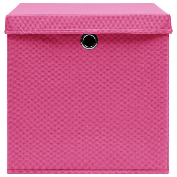 vidaXL Storage Box Set of 4 Pink Non-woven fabric (100% polyester)