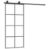 vidaXL Sliding Door with Hardware Set 35.4x80.7" ESG Glass&Aluminium