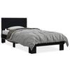 vidaXL Bed Frame Black Engineered wood, metal, plywood Twin Durable