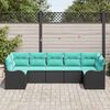 vidaXL Garden Sofa Set Black Poly Rattan