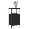 vidaXL Bedside Cabinet Set of 2 Black Engineered wood, iron Standard