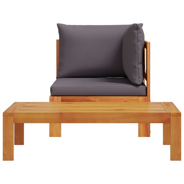 vidaXL Garden Sofa Set Dark grey