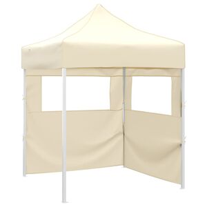 vidaXL Party Tent Cream Powder-coated steel 6.6 x 6.6 ft Foldable