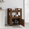 vidaXL Kitchen Trolley Brown Oak 23.6x17.7x31.5" Engineered Wood