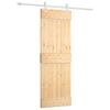 vidaXL Sliding Door with Hardware Set 27.6x82.7" Solid Wood Pine