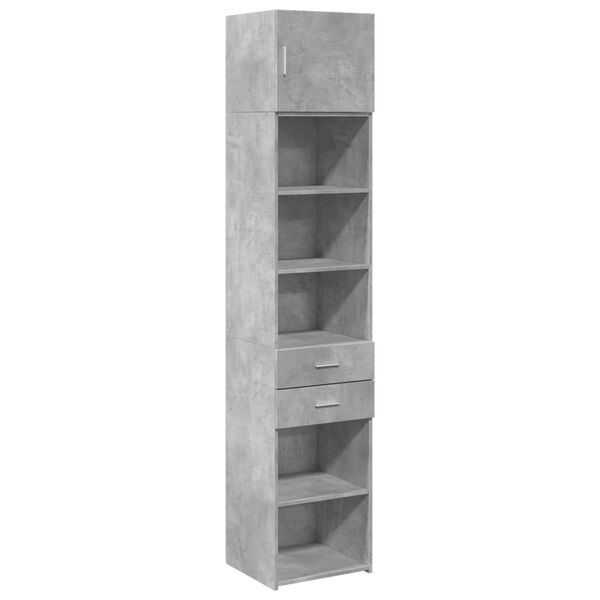 vidaXL Slim Storage Cabinet Concrete Grey Engineered Wood Slim